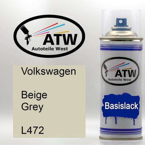 Volkswagen, Beige Grey, L472: 400ml Sprühdose, von ATW Autoteile West.